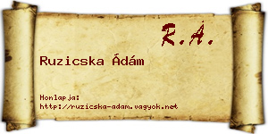 Ruzicska Ádám névjegykártya