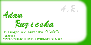 adam ruzicska business card